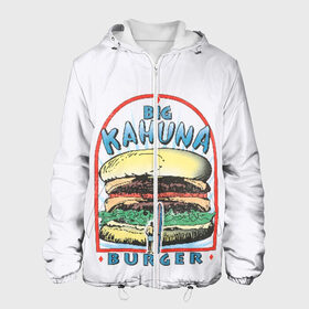 Мужская куртка 3D с принтом Big Kahuna Burger в Новосибирске, ткань верха — 100% полиэстер, подклад — флис | прямой крой, подол и капюшон оформлены резинкой с фиксаторами, два кармана без застежек по бокам, один большой потайной карман на груди. Карман на груди застегивается на липучку | big kahuna | burger | kahuna | pulp fiction | голливуд | кино | криминальное чтиво