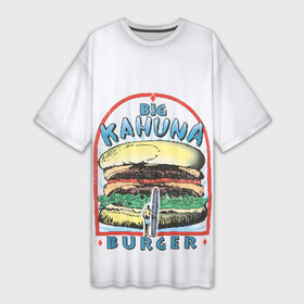 Платье-футболка 3D с принтом Big Kahuna Burger в Новосибирске,  |  | big kahuna | burger | kahuna | pulp fiction | голливуд | кино | криминальное чтиво