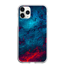 Чехол для iPhone 11 Pro Max матовый с принтом Blue & Red в Новосибирске, Силикон |  | black | blood | metal | red | texture | абстракция | камень | краски | красная | красно черное | кровь | лава | метал | текстура | черная