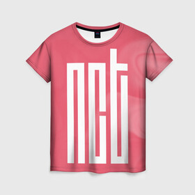Женская футболка 3D с принтом NCT в Новосибирске, 100% полиэфир ( синтетическое хлопкоподобное полотно) | прямой крой, круглый вырез горловины, длина до линии бедер | k pop | k pop группы | music | nct | nct 127 | nct boom | nct dream | neo culture technology | кей поп | логотип | музыка