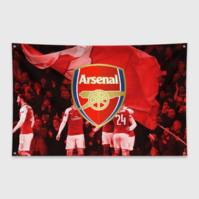 Флаг-баннер с принтом Arsenal в Новосибирске, 100% полиэстер | размер 67 х 109 см, плотность ткани — 95 г/м2; по краям флага есть четыре люверса для крепления | arsenal | arsenal fc | the gunners | английский клуб | арсенал | лондон | лондонский арсенал | премьер лига | футбол | футболист | футбольный клуб