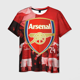 Мужская футболка 3D с принтом Arsenal в Новосибирске, 100% полиэфир | прямой крой, круглый вырез горловины, длина до линии бедер | arsenal | arsenal fc | the gunners | английский клуб | арсенал | лондон | лондонский арсенал | премьер лига | футбол | футболист | футбольный клуб