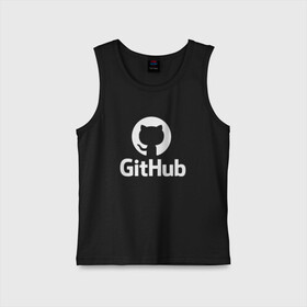 Детская майка хлопок с принтом GitHub в Новосибирске,  |  | git hub | github | it | кодинг | программист