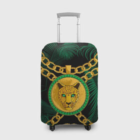 Чехол для чемодана 3D с принтом Золотой леопард в Новосибирске, 86% полиэфир, 14% спандекс | двустороннее нанесение принта, прорези для ручек и колес | fashion | luxury | texture | дорогая | дорогой | золото | люкс | паттерн | роскошь | серебро | стиль | стильная | текстура