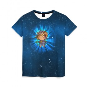 Женская футболка 3D с принтом Стрелец в Новосибирске, 100% полиэфир ( синтетическое хлопкоподобное полотно) | прямой крой, круглый вырез горловины, длина до линии бедер | вселенная | гороскоп | знаки зодиака | зодиак | космос | медитация | планеты