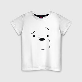Детская футболка хлопок с принтом Белый мишка в Новосибирске, 100% хлопок | круглый вырез горловины, полуприлегающий силуэт, длина до линии бедер | we bare bears | белый | вся правда о медведях | гриз | гризз | гризли | медведь | мы обычные медведи | пан пан | панда | три обычных медведя