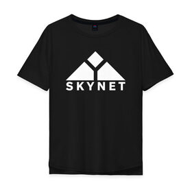 Мужская футболка хлопок Oversize с принтом Skynet в Новосибирске, 100% хлопок | свободный крой, круглый ворот, “спинка” длиннее передней части | Тематика изображения на принте: skynet | скайнет | терминатор