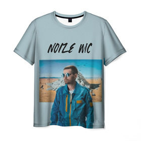Мужская футболка 3D с принтом Noize MC в Новосибирске, 100% полиэфир | прямой крой, круглый вырез горловины, длина до линии бедер | Тематика изображения на принте: music | noize | noize mc | rap | все как у людей | музыка | музыкант | надпись | нойз | нойз мс | рэп