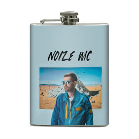 Фляга с принтом Noize MC в Новосибирске, металлический корпус | емкость 0,22 л, размер 125 х 94 мм. Виниловая наклейка запечатывается полностью | music | noize | noize mc | rap | все как у людей | музыка | музыкант | надпись | нойз | нойз мс | рэп