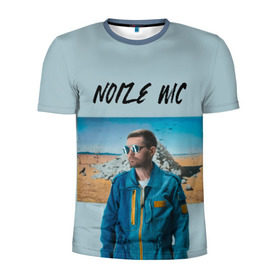 Мужская футболка 3D спортивная с принтом Noize MC в Новосибирске, 100% полиэстер с улучшенными характеристиками | приталенный силуэт, круглая горловина, широкие плечи, сужается к линии бедра | music | noize | noize mc | rap | все как у людей | музыка | музыкант | надпись | нойз | нойз мс | рэп