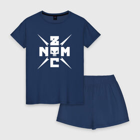 Женская пижама с шортиками хлопок с принтом Noize MC в Новосибирске, 100% хлопок | футболка прямого кроя, шорты свободные с широкой мягкой резинкой | noize | noize mc | нойз | нойз мс