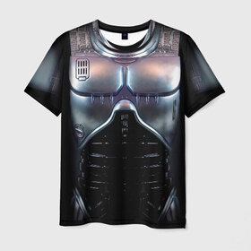 Мужская футболка 3D с принтом Робокоп в Новосибирске, 100% полиэфир | прямой крой, круглый вырез горловины, длина до линии бедер | 90 е | robocop | броня | железный | костюм | машина | робот | стальной | торс