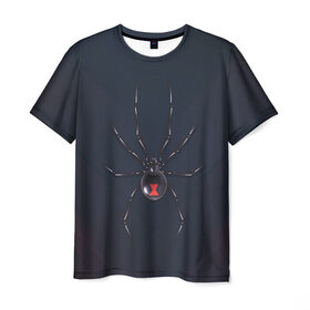 Мужская футболка 3D с принтом Каракурт в Новосибирске, 100% полиэфир | прямой крой, круглый вырез горловины, длина до линии бедер | marvel | spider | австралия | арахнофобия | вдова | кокон | красная | марвел | муха | насекомое | нить | паутина | полосы | сеть | спайдер | супергерой | тарантул | укус | фобия | черная | яд
