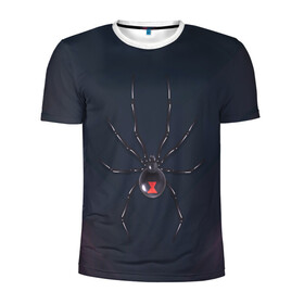 Мужская футболка 3D спортивная с принтом Каракурт в Новосибирске, 100% полиэстер с улучшенными характеристиками | приталенный силуэт, круглая горловина, широкие плечи, сужается к линии бедра | marvel | spider | австралия | арахнофобия | вдова | кокон | красная | марвел | муха | насекомое | нить | паутина | полосы | сеть | спайдер | супергерой | тарантул | укус | фобия | черная | яд