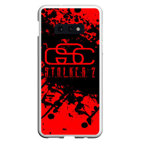 Чехол для Samsung S10E с принтом Stalker GSC red в Новосибирске, Силикон | Область печати: задняя сторона чехла, без боковых панелей | Тематика изображения на принте: gsc game world | stalker | stalker 2 | stalker 2 дата | stalker 2 прохождение | stalker red | stalker майка | скачать stalker 2 | сталкер | сталкер майка | сталкер свидшот