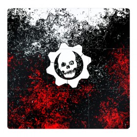 Магнитный плакат 3Х3 с принтом GEARS 5 в Новосибирске, Полимерный материал с магнитным слоем | 9 деталей размером 9*9 см | alien | combat | fight | game | gears 5 | gears of war | gun | human | man | monsters | powerful | saw | strong | war | weapon | игры