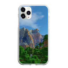 Чехол для iPhone 11 Pro Max матовый с принтом Minecraft в Новосибирске, Силикон |  | minecraft | гора | горы | дерево | деревья | игра | куб | кубик | кубики | кубические | кубический | кубы | майнкрафт