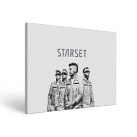 Холст прямоугольный с принтом Starset Band в Новосибирске, 100% ПВХ |  | logo | rock | starset | лого | рок | старсет