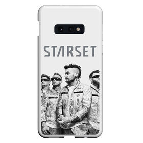 Чехол для Samsung S10E с принтом Starset Band в Новосибирске, Силикон | Область печати: задняя сторона чехла, без боковых панелей | Тематика изображения на принте: logo | rock | starset | лого | рок | старсет