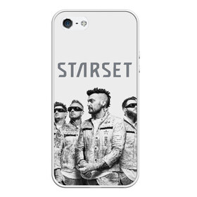 Чехол для iPhone 5/5S матовый с принтом Starset Band в Новосибирске, Силикон | Область печати: задняя сторона чехла, без боковых панелей | Тематика изображения на принте: logo | rock | starset | лого | рок | старсет