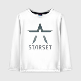 Детский лонгслив хлопок с принтом Starset в Новосибирске, 100% хлопок | круглый вырез горловины, полуприлегающий силуэт, длина до линии бедер | logo | rock | starset | лого | рок | старсет