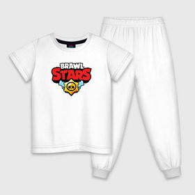 Детская пижама хлопок с принтом BRAWL STARS в Новосибирске, 100% хлопок |  брюки и футболка прямого кроя, без карманов, на брюках мягкая резинка на поясе и по низу штанин
 | Тематика изображения на принте: brawl stars | bull | colt | leon | stars | берли | бо | брок | ворон | джесси | динамайк | дэррил | кольт | леон | мортис | нита | пайпер | пенни | поко | пэм | рикошет | спайк | тара | фрэнк | шелли | эль примо