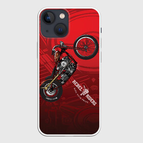 Чехол для iPhone 13 mini с принтом Vintage chopper motorcycle в Новосибирске,  |  | bike | crash | drift | extreme | jawa | motor cycle | motorbike | motorcycle | race | racing | rally | turbo | автомобил | быстрый | классика | мотоцикл | скремблер | экстрим