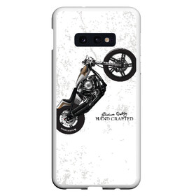 Чехол для Samsung S10E с принтом Vintage Chopper Motorcycle в Новосибирске, Силикон | Область печати: задняя сторона чехла, без боковых панелей | Тематика изображения на принте: 