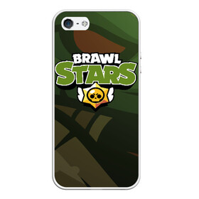 Чехол для iPhone 5/5S матовый с принтом Brawl Stars в Новосибирске, Силикон | Область печати: задняя сторона чехла, без боковых панелей | brawl | bs | fails | leon | stars | supercell | tick | бой | босс | бравл | броубол | бс | герои | драка | звезд | осада | сейф | старс | цель