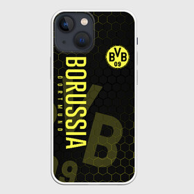 Чехол для iPhone 13 mini с принтом Боруссия Дортмунд в Новосибирске,  |  | borussia | borussia dortmund | боруссия | боруссия дортмунд | дортмундская боруссия | форма | футбол | футболист | футбольный клуб