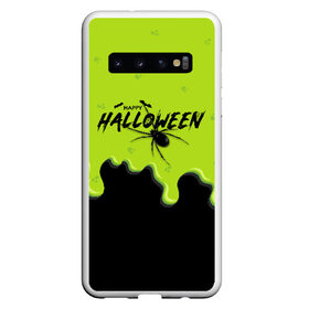 Чехол для Samsung Galaxy S10 с принтом Happy Halloween в Новосибирске, Силикон | Область печати: задняя сторона чехла, без боковых панелей | Тематика изображения на принте: ghost | halloween | ведьма | джек | дух | кельты | монстр | нечисть | паук | паутина | праздник | привидение | призрак | пугало | тень | тыква | хеллоуин | хэллоуин