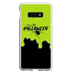 Чехол для Samsung S10E с принтом Happy Halloween в Новосибирске, Силикон | Область печати: задняя сторона чехла, без боковых панелей | ghost | halloween | ведьма | джек | дух | кельты | монстр | нечисть | паук | паутина | праздник | привидение | призрак | пугало | тень | тыква | хеллоуин | хэллоуин