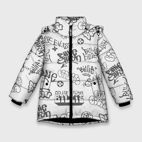 Зимняя куртка для девочек 3D с принтом Billie Eilish Graffiti Gray в Новосибирске, ткань верха — 100% полиэстер; подклад — 100% полиэстер, утеплитель — 100% полиэстер. | длина ниже бедра, удлиненная спинка, воротник стойка и отстегивающийся капюшон. Есть боковые карманы с листочкой на кнопках, утяжки по низу изделия и внутренний карман на молнии. 

Предусмотрены светоотражающий принт на спинке, радужный светоотражающий элемент на пуллере молнии и на резинке для утяжки. | billie | eilish | graffiti | grunge | айлиш | беляш | беляшик | билли | биляш | граффити | татуировки