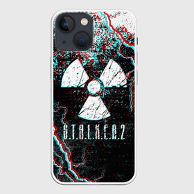 Чехол для iPhone 13 mini с принтом S.T.A.L.K.E.R. 2 GLITCH в Новосибирске,  |  | bandit | chernobyl | pripyat | s.t.a.l.k.e.r. 2 | shadow of chernobyl | stalker | stalker 2 | бандиты | меченый | припять | сталкер | сталкер 2 | тени чернобыля | чернобыль | чистое небо