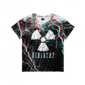 Детская футболка 3D с принтом S.T.A.L.K.E.R. 2 GLITCH в Новосибирске, 100% гипоаллергенный полиэфир | прямой крой, круглый вырез горловины, длина до линии бедер, чуть спущенное плечо, ткань немного тянется | bandit | chernobyl | pripyat | s.t.a.l.k.e.r. 2 | shadow of chernobyl | stalker | stalker 2 | бандиты | меченый | припять | сталкер | сталкер 2 | тени чернобыля | чернобыль | чистое небо