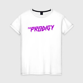 Женская футболка хлопок с принтом THE PRODIGY в Новосибирске, 100% хлопок | прямой крой, круглый вырез горловины, длина до линии бедер, слегка спущенное плечо | prodigy | the prodigy