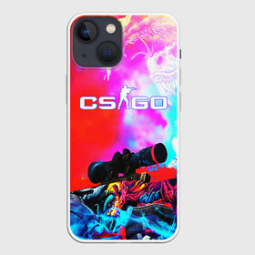 Чехол для iPhone 13 mini с принтом CS GO в Новосибирске,  |  | awp | counter strike | cs go | cs go global offensive | hyper beast | skin cs | team cs | команды cs | скины оружия | скоростной зверь | хайпер бист