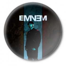 Значок с принтом Eminem в Новосибирске,  металл | круглая форма, металлическая застежка в виде булавки | Тематика изображения на принте: emenem | eminem | hip hop | hiphop | kamikaze | marshal mathers | marshall | marshall mathers | rap | rap god | revival | slim shadi | slim shady | venom | еминем | олдскул | реп | рэп | хипхоп | эминем