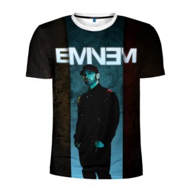 Мужская футболка 3D спортивная с принтом Eminem в Новосибирске, 100% полиэстер с улучшенными характеристиками | приталенный силуэт, круглая горловина, широкие плечи, сужается к линии бедра | emenem | eminem | hip hop | hiphop | kamikaze | marshal mathers | marshall | marshall mathers | rap | rap god | revival | slim shadi | slim shady | venom | еминем | олдскул | реп | рэп | хипхоп | эминем