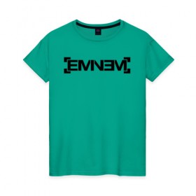 Женская футболка хлопок с принтом Eminem в Новосибирске, 100% хлопок | прямой крой, круглый вырез горловины, длина до линии бедер, слегка спущенное плечо | emenem | eminem | hip hop | hiphop | kamikaze | marshal mathers | marshall | marshall mathers | rap | rap god | revival | slim shadi | slim shady | venom | еминем | олдскул | реп | рэп | хипхоп | эминем