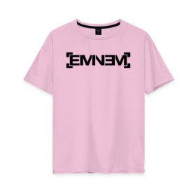 Женская футболка хлопок Oversize с принтом Eminem в Новосибирске, 100% хлопок | свободный крой, круглый ворот, спущенный рукав, длина до линии бедер
 | emenem | eminem | hip hop | hiphop | kamikaze | marshal mathers | marshall | marshall mathers | rap | rap god | revival | slim shadi | slim shady | venom | еминем | олдскул | реп | рэп | хипхоп | эминем