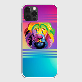 Чехол для iPhone 12 Pro Max с принтом Радужный лев в Новосибирске, Силикон |  | абстракция | африка | градиент | грива | животное | зверь | зодиак | клетка | король | лещенко | львица | переход | прайд | радуга | разноцветный | рык | сафари | тигр | хищник | царь | цвет