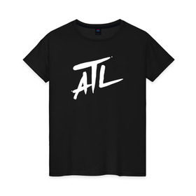 Женская футболка хлопок с принтом ATL ACIDHOUZE в Новосибирске, 100% хлопок | прямой крой, круглый вырез горловины, длина до линии бедер, слегка спущенное плечо | acidhouze | atl | atl acidhouze | rap | russia | атл | реп | россия
