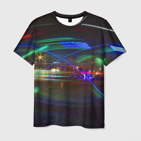 Мужская футболка 3D с принтом Neon в Новосибирске, 100% полиэфир | прямой крой, круглый вырез горловины, длина до линии бедер | Тематика изображения на принте: neon | город | города | городе | городом | городской | неон | неонка | неоновые | неоновый | свет | светящиеся | светящийся | светящимся