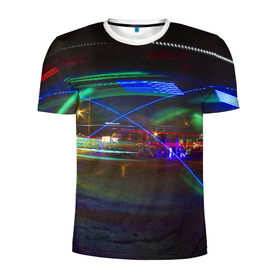 Мужская футболка 3D спортивная с принтом Neon в Новосибирске, 100% полиэстер с улучшенными характеристиками | приталенный силуэт, круглая горловина, широкие плечи, сужается к линии бедра | Тематика изображения на принте: neon | город | города | городе | городом | городской | неон | неонка | неоновые | неоновый | свет | светящиеся | светящийся | светящимся