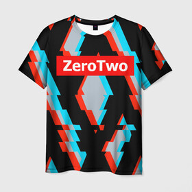 Мужская футболка 3D с принтом Darling In The Franxx ZT в Новосибирске, 100% полиэфир | прямой крой, круглый вырез горловины, длина до линии бедер | 02 | anime | darling in the franxx | hiro | manga | zero two | аниме | ахегао | любимый во франксе | манга | милый во франксе | ноль два | хиро