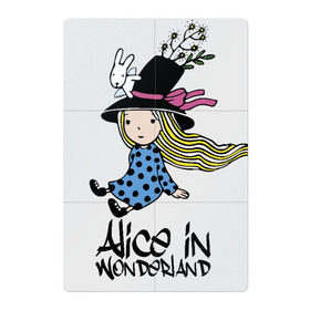 Магнитный плакат 2Х3 с принтом Алиса в стране чудес в Новосибирске, Полимерный материал с магнитным слоем | 6 деталей размером 9*9 см | Тематика изображения на принте: alice | dress | girl | hair | hat | rabbit | ribbon | tale | wings | алиса | бант | волосы | девочка | кролик | крылья | лицо | платье | сказка | шляпа