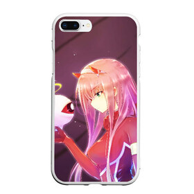 Чехол для iPhone 7Plus/8 Plus матовый с принтом Darling In The Franxx в Новосибирске, Силикон | Область печати: задняя сторона чехла, без боковых панелей | 02 | anime | darling in the franxx | hiro | manga | zero two | аниме | ахегао | любимый во франксе | манга | милый во франксе | ноль два | хиро