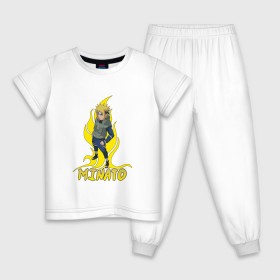 Детская пижама хлопок с принтом Минато Намиказе в Новосибирске, 100% хлопок |  брюки и футболка прямого кроя, без карманов, на брюках мягкая резинка на поясе и по низу штанин
 | 