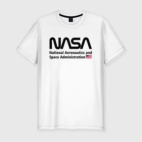 Мужская футболка премиум с принтом NASA в Новосибирске, 92% хлопок, 8% лайкра | приталенный силуэт, круглый вырез ворота, длина до линии бедра, короткий рукав | alien | area 51 | nasa | space x | ufo | америка | американский | астронавт | звезды | земля | зона 51 | инопланетянин | космонавт | космос | луна | марс | наса | нло | планета | пришельцы | ракета | роскосмос | созвездие